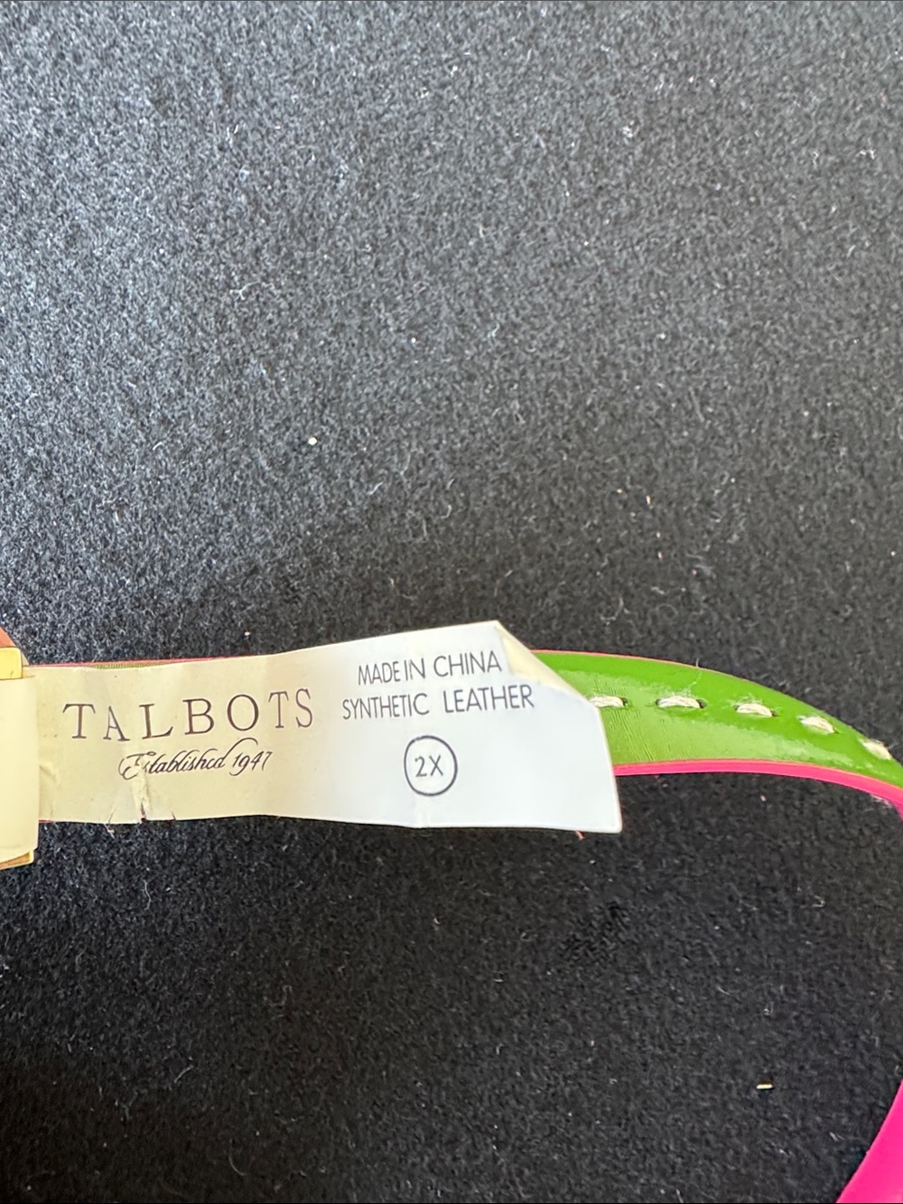 Talbots Reversible Pink and Lime Belt with Gold Buckle - Picture 4 of 4